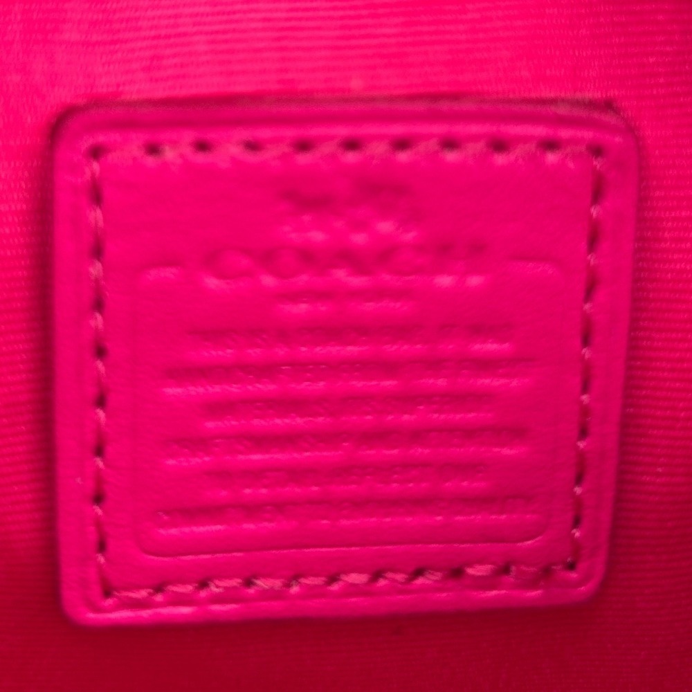 Coach Nolita 19 Hot Pink Pebbled Leather Wristlet Gold Chain Bag - Picture 8 of 12